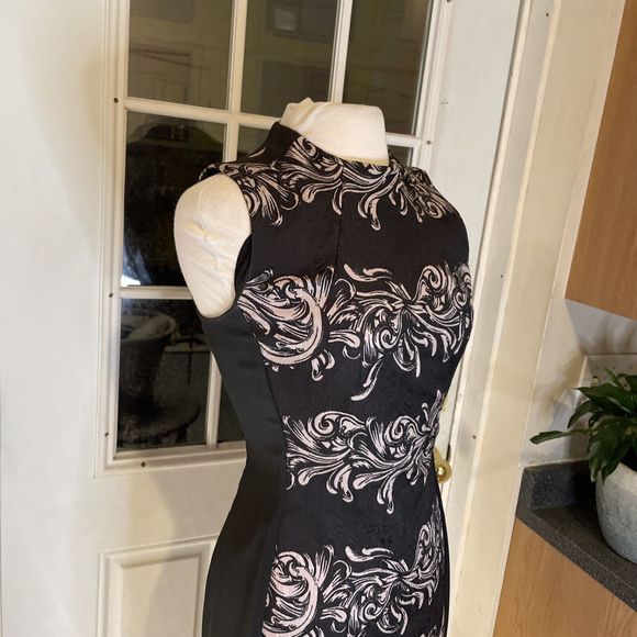 H&M Sleeveless Black Pencil Size 10 Body Con Dress y2k Pattern - Picture 10 of 15